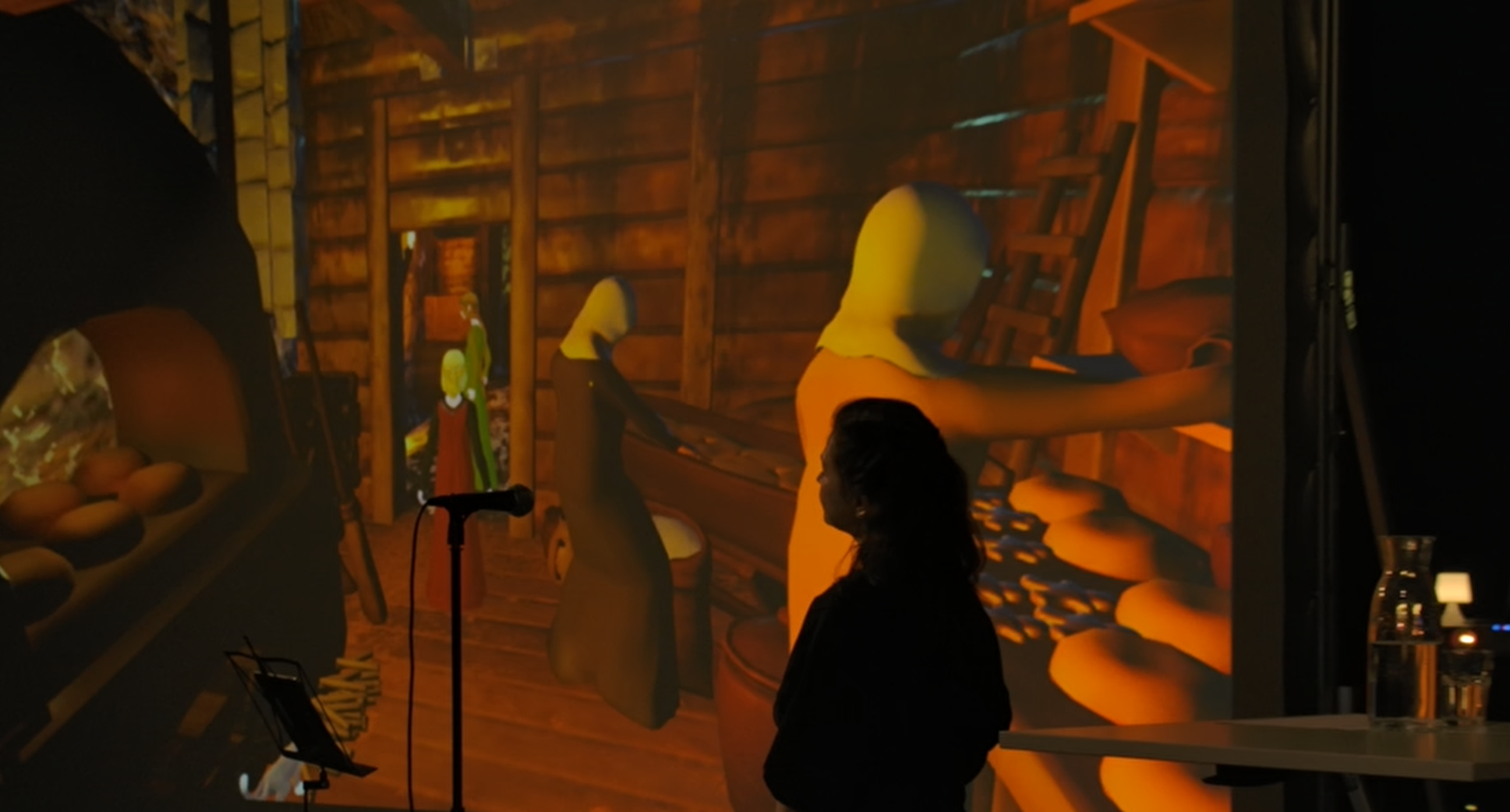 Kariina Gretere sings live to realtime playthrough of Queens Game at Artistic Research Café
